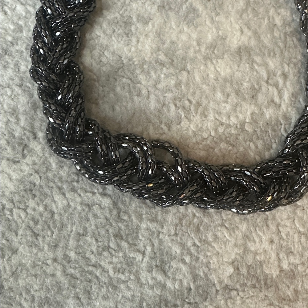 Express Black Braided Chunky Necklace - Picture 2 of 3